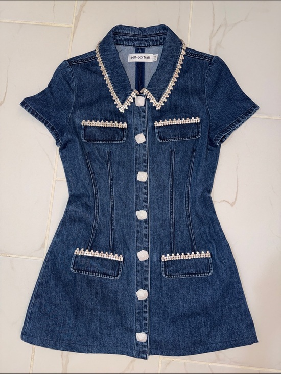 Self-Portrait Dresses & Skirts - Self-Portrait Denim Mini Dress